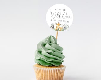 Safari Baby Shower Cupcake Toppers, Wild One Party Decor, Printed or  Instant Digital, BA-52623