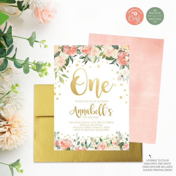 Floral Birthday Invitation | Any Age | Instant Digital or Printed