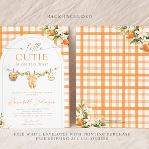 A Little Cutie Baby Shower Invitation, Gender Neutral Baby Shower Invite, Printed or Instant Editable Template, BA31725 bild 2