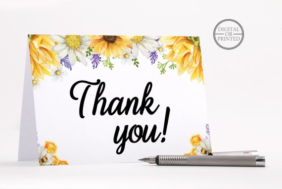 Bee Thank You Cards | Bride to Bee Bridal Shower Thank You Card | Bridal Shower Stationary | Folded | Digital or Printed Il_570xn