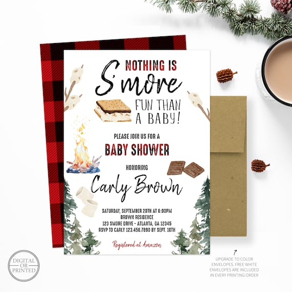 camping baby shower invitations