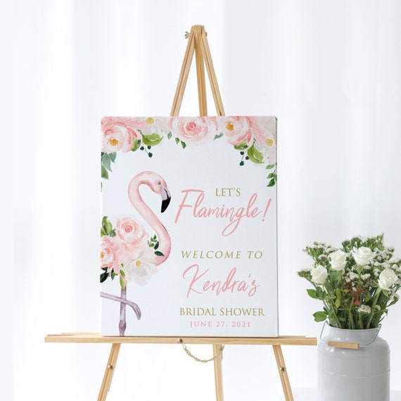 Flamingo Welcome Bridal Shower Sign | Bridal Shower Welcome Sign | Printed or Digital Il_570xn