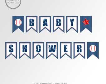 Baseball Party Banner | Baby Shower Banner | Baseball Baby Shower Banner | Baseball Banner | Party Decor | Printable