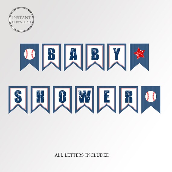 Baseball Party Banner | Baby Shower Banner | Baseball Baby Shower Banner | Baseball Banner | Party Decor | Printable Il_570xn