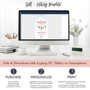 K&ouml;nnte beinhalten: Ein Computermonitor zeigt eine Vorlage f&uuml;r eine Babyparty-Einladung. Die Einladung hat einen Vichy-Hintergrund und Illustrationen von Babykleidung. Auf dem Bildschirm steht "An American Baby is on the way!" und "Annabell Johnson."
