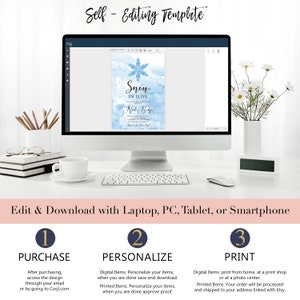 Snow in Love Bridal Shower Invitation | Winter Bridal Shower Invitation | Snowflake Bridal Shower Invite | Printed or Digital Bild 4