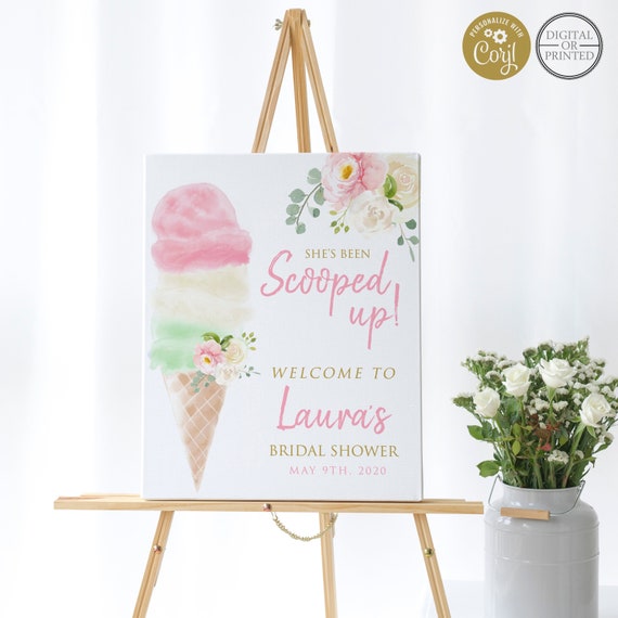 Ice Cream Welcome Bridal Shower Sign | Bridal Shower Welcome Sign | Printed or Digital Il_570xn