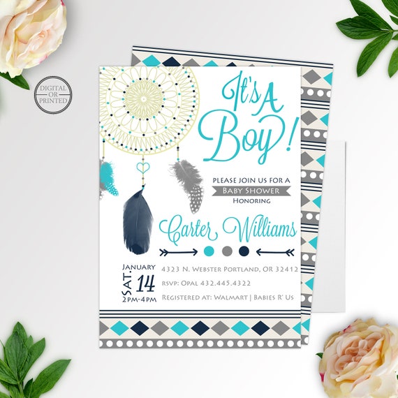 aztec baby shower invitations