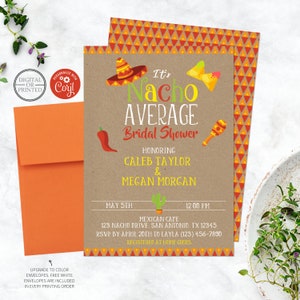 Fiesta Bridal Shower Invitation | Nacho Average Bridal Shower Invitation | Couples Bridal Shower | Wedding Shower Invitation | Mexican