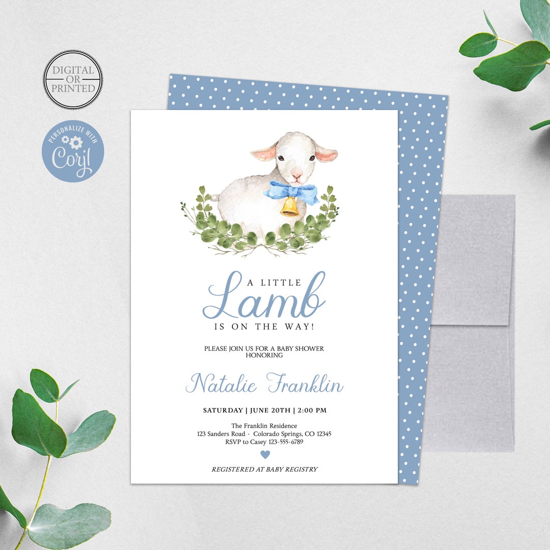 Little Lamb Baby Shower Spring Baby Shower Invitation Etsy