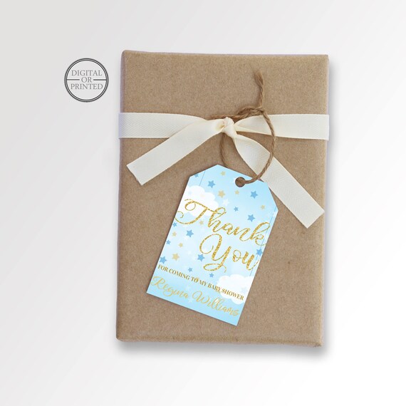 Heaven Sent Favor Tags | Heaven Shower Favor Tag | Favor Tag | Heaven Sent Themed party decor | Printable | Angel | Gold and Blue Il_570xn