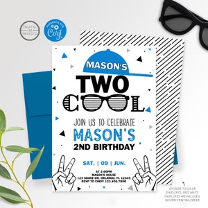 Two Cool Birthday Invitation | Two Cool Invite | 2nd Birthday | Digital or Printed