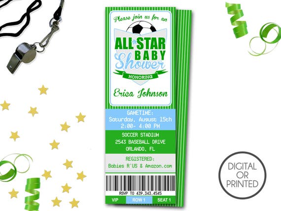 soccer baby shower invitations