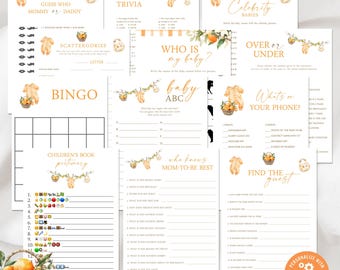 Paquete de juegos para baby shower "A Little Cute", descarga instantánea e imprimible, BA31725