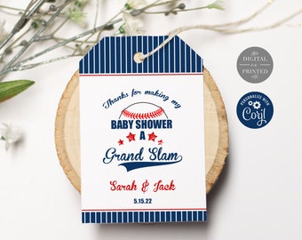 Baseball Favor Tags | Baseball Baby Shower Favor Tag | Instant Digital or Printed