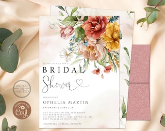 Floral Bridal Shower Invitation | Printed or Digital