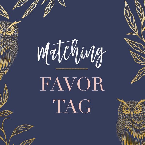 Matching Favor Tags, Favor Tag, Digital or Printed, Matching Party Coordinates