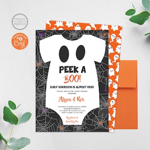 Peek a Boo Ghost Baby Shower Invitation