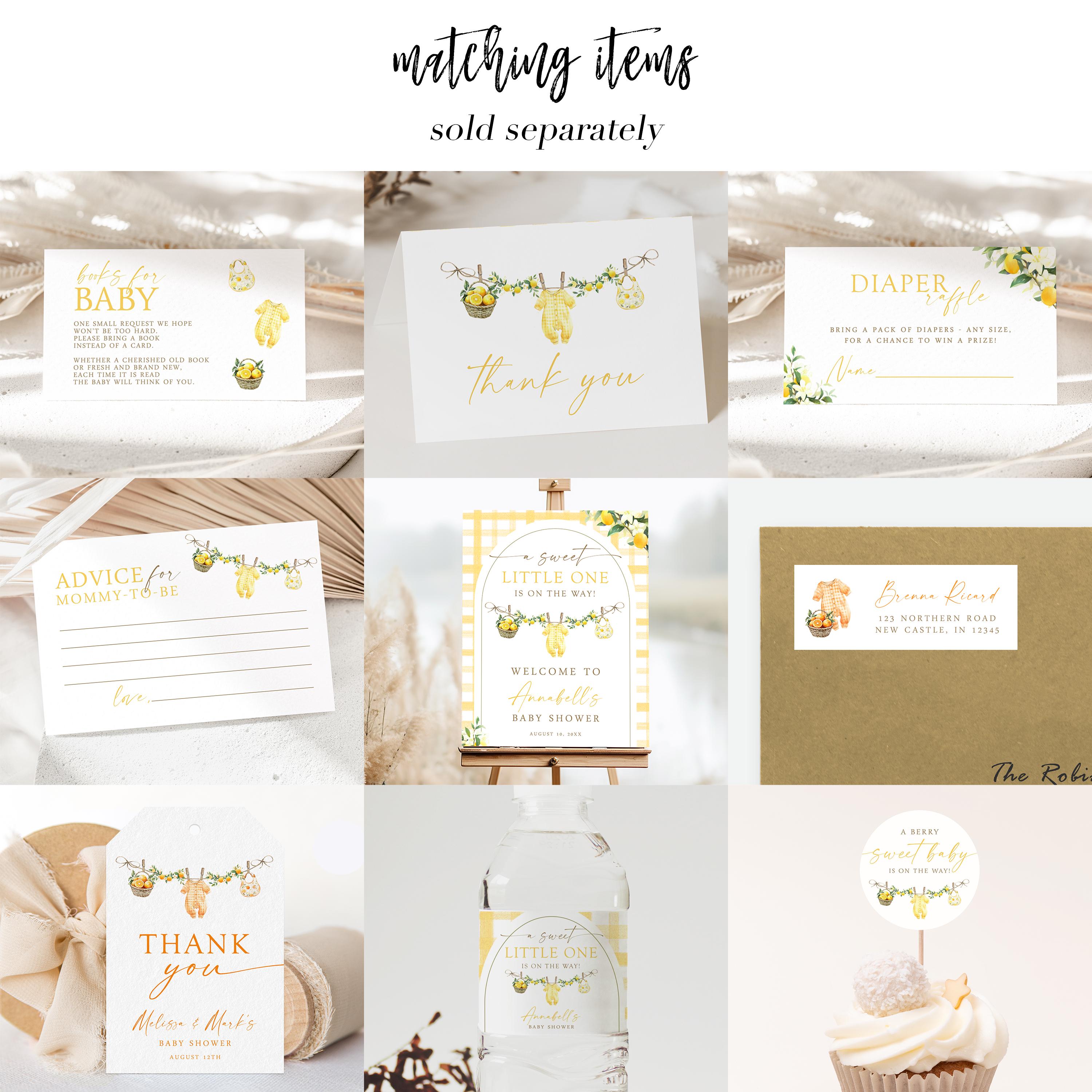 Lemon Return Address Label, Citrus Baby Shower Address Label