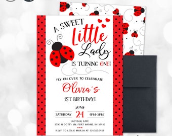 Ladybug Invitation | Ladybug Birthday Invitation | Ladybug Party Invite | Little Lady | Summer Birthday | Spring Birthday | Lady bugs