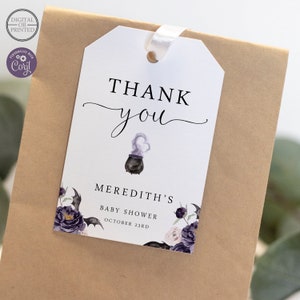 Halloween Baby Shower Favor Tags, Baby is Brewing Party Favor Tag, Editable Instant Digital or Printed, BA-81722