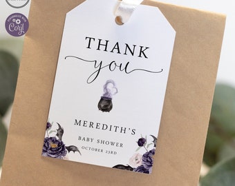 Halloween Baby Shower Favor Tags, Baby is Brewing Party Favor Tag, Editable Instant Digital or Printed, BA-81722