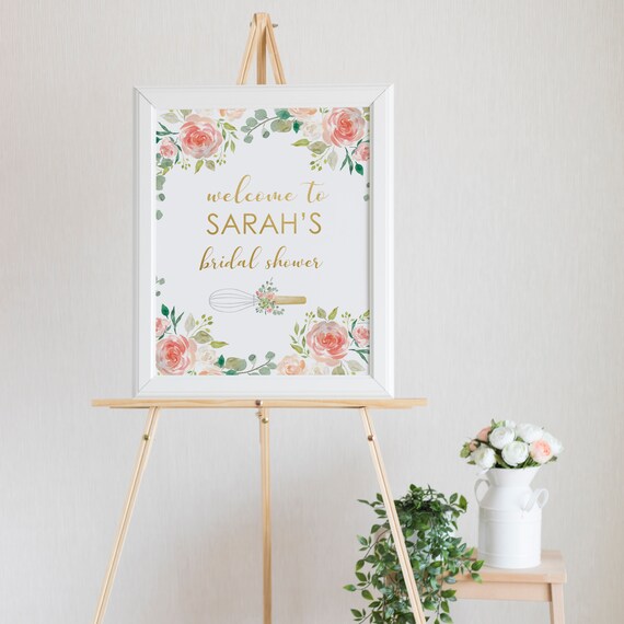 Whisked Away Welcome Bridal Shower Sign | Bridal Shower Welcome Sign | Printed or Digital Il_570xn