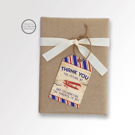 Vintage Airplane Favor Tags Airplane Baby Shower Favor Tag