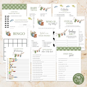 Fisherman Baby Shower Games Package | Fishing Self Edit Instant Download Printable | BA-20123