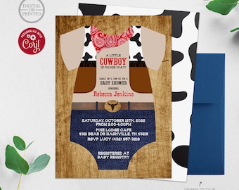 Cowboy Baby Shower Invitation | A Little Cowboy is on the Way Invite | Western Baby Shower Invite |  Digital or Printed