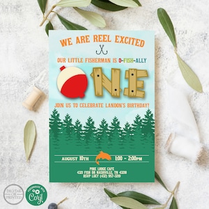 Fishing Birthday Invitaiton | Fishing Birthday Party | Fish Birthday | Reel Excited | Ofishally One | First Birthday | Digital or Printed