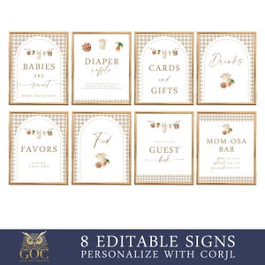 Bordje lokaal geteelde babyshower, 8 x 10, bewerkbaar, direct download, BA222725
