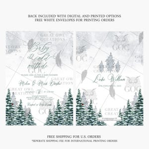 Baby it's Cold Outside Baby Shower Invitations | Winter Baby Shower Invite | Gender Neutral | Digital or Printed image 2