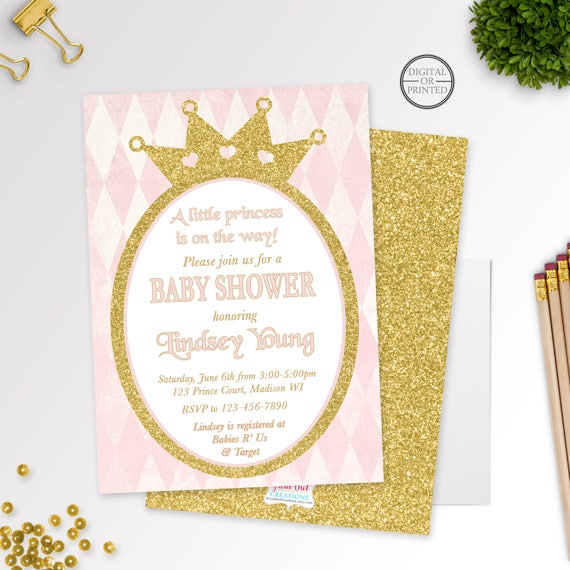 royal princess baby shower invitations