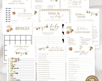 Pacchetto giochi per baby shower di produzione locale, modifica autonoma, download immediato, stampabile, BA222725