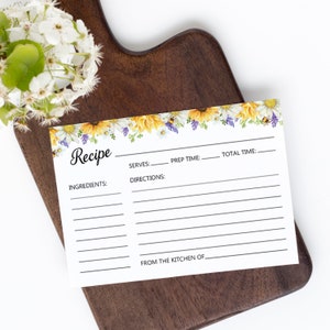 Bee Recipe Cards | 2- Sided Recipe Cards | Bridal Shower Bride to Bee Recipe Cards | Digital or Printed