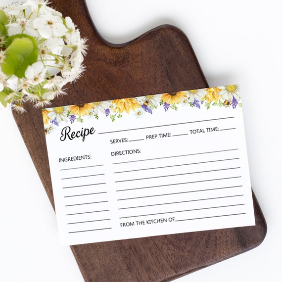 Bee Recipe Cards | 2- Sided Recipe Cards | Bridal Shower Bride to Bee Recipe Cards | Digital or Printed Il_570xn