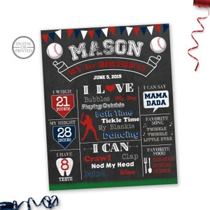 Baseball Birthday Board Poster