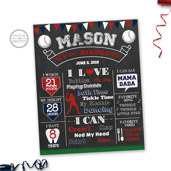 Baseball Birthday Board Poster Il_570xn