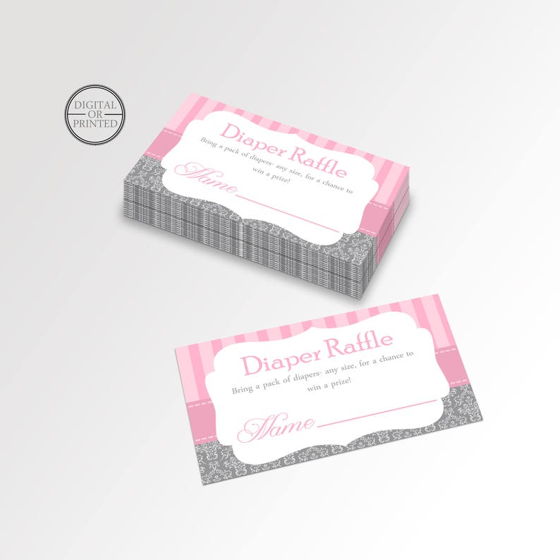 Tutu Cute Diaper Raffle Card | Baby Shower Diaper Raffle | Tutu Theme Diaper Raffle Card | Raffle Card | Printable bild 1