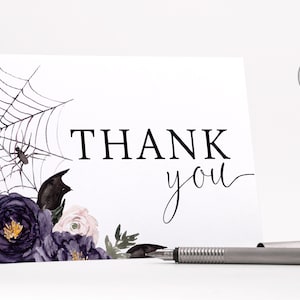 Halloween Thank You Cards, Baby is Brewing Folded Card Stationary, Instant Editable Digital or Printed, BA-81722