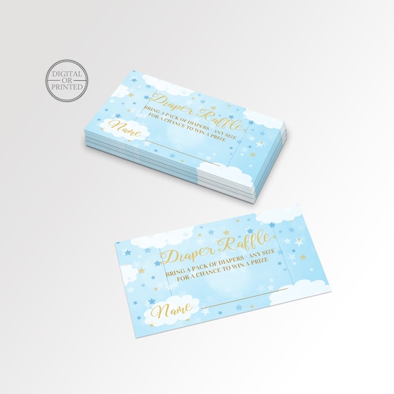 Blue and Gold Heaven Sent Diaper Raffle Il_570xn