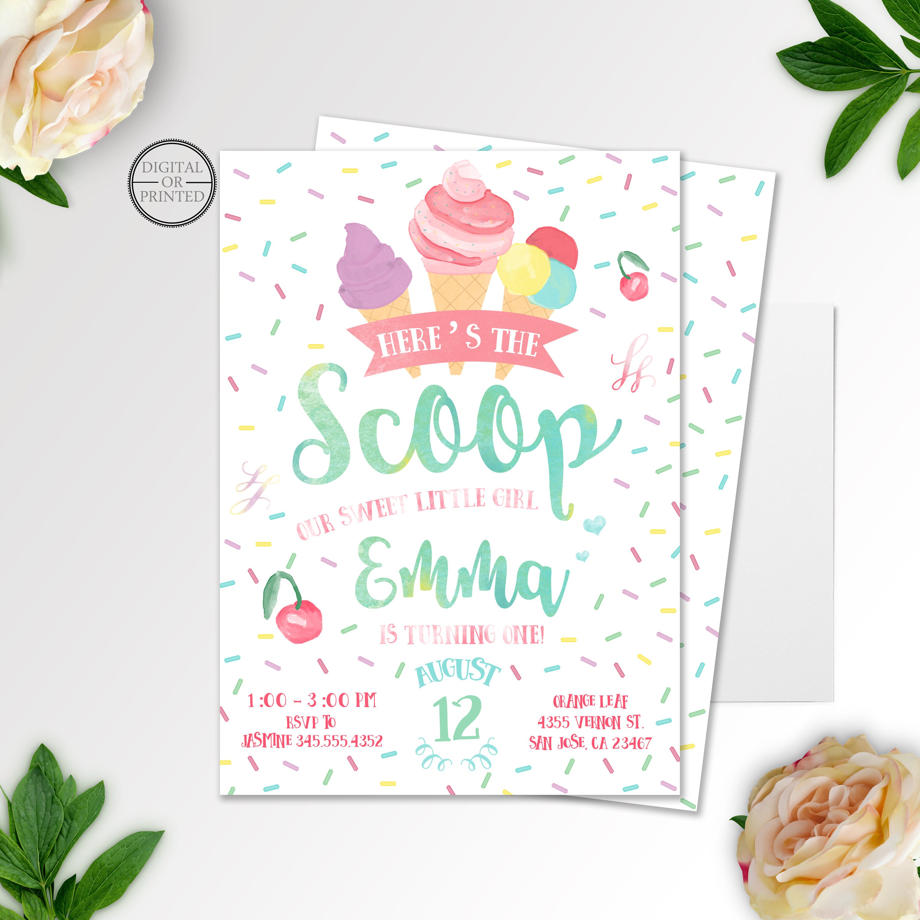 Ice Cream Invitation | Ice Cream Birthday Invitation | Ice Cream Part…