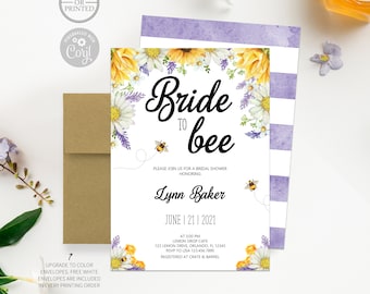 Bee Bridal Shower Invitation | Bride to bee Bridal Shower Invite | Printed or Digital