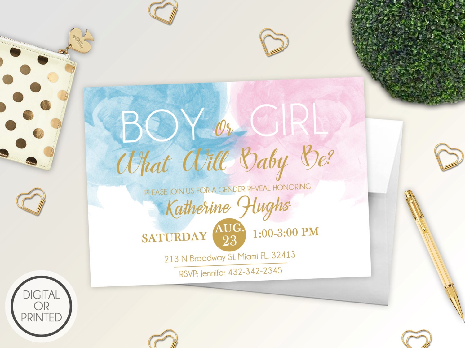 Etsy Gender Reveal Invitations 2