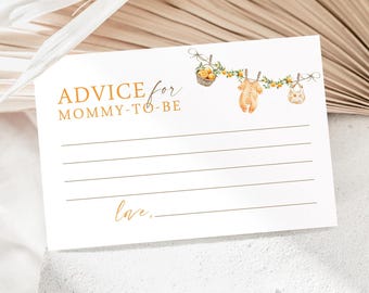 A Little Cutie Advice Cards, Orange Baby Shower Advice Cards, 4x6 Cards, Instant Editable Digital or Printed, BA31725