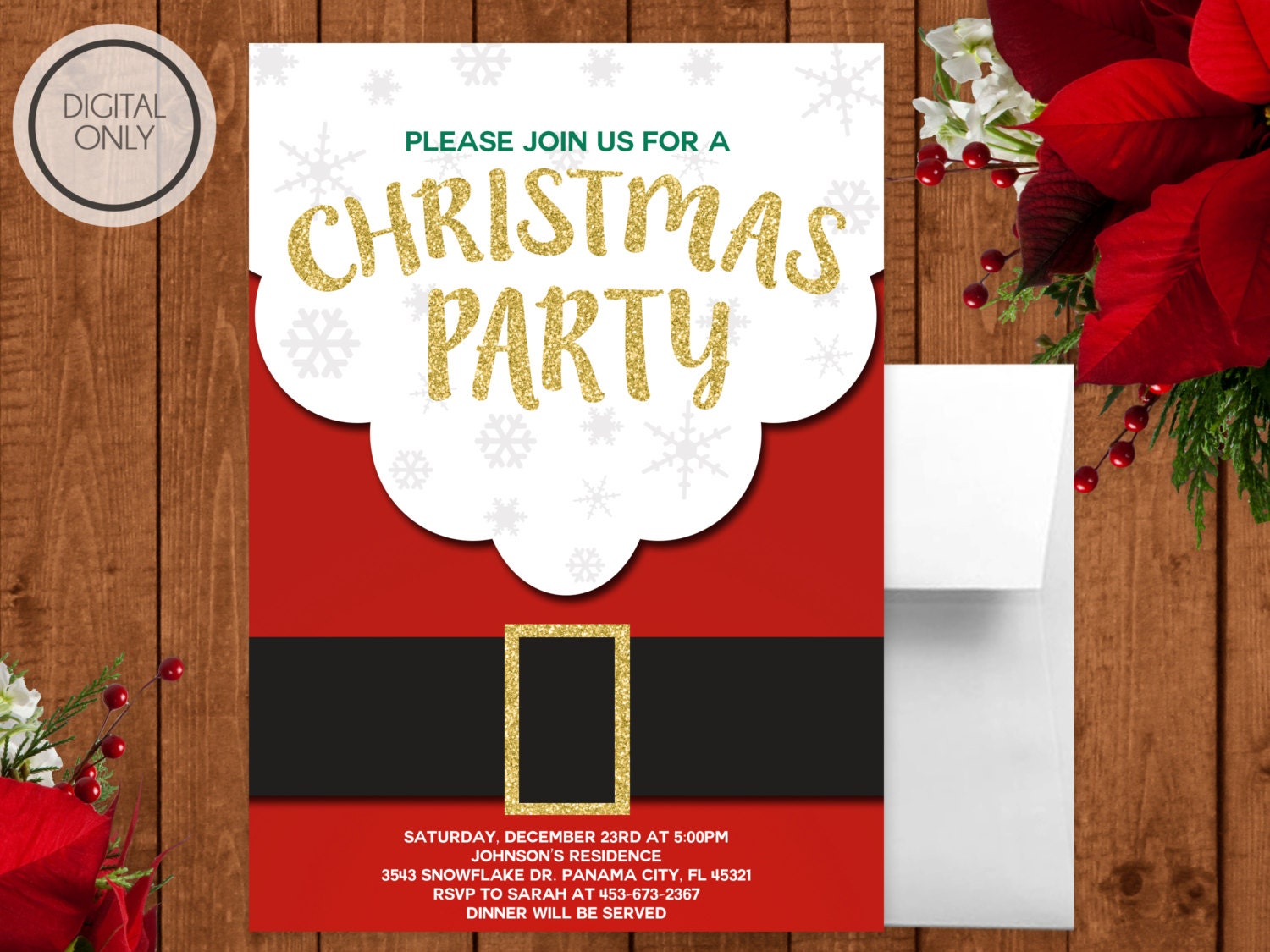 Christmas Party Invitations Holiday Party Invitations Etsy