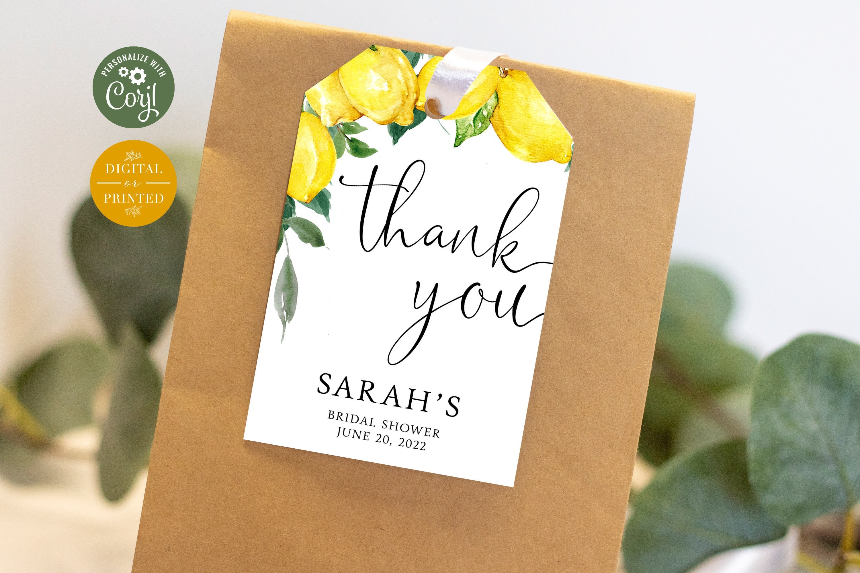 Lemon Favor Tags | Lemon Bridal Shower Favor Tag | She Found Her Main ...