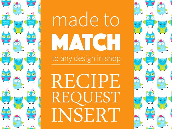 Recipe Request Insert | Matching Recipe Insert,Bridal Shower Party Coordinates, Printable Il_570xn