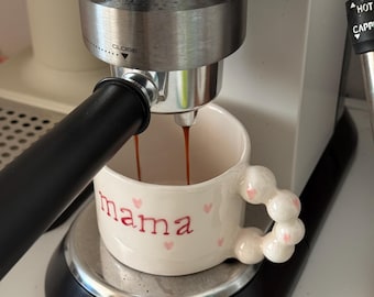 Ceramic mug "Mama" | Mug | Handmade mug | Hearts | Painted mug | Hearts | Love | Coffee mug | Ceramic | Gift idea
